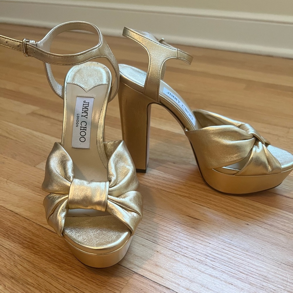 Jimmy Choo Heloise Leather Platform Sandals